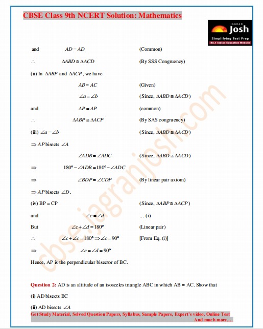 Class 9 maths chapter 7 exercise 7.3 image 2